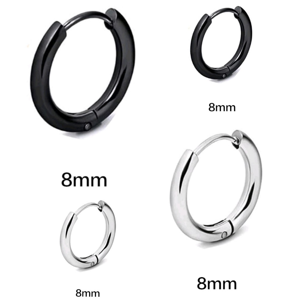 Khuyên tai titan khuyên tròn  khuyên tai nam nữ thép không gỉ 1 chiếc
