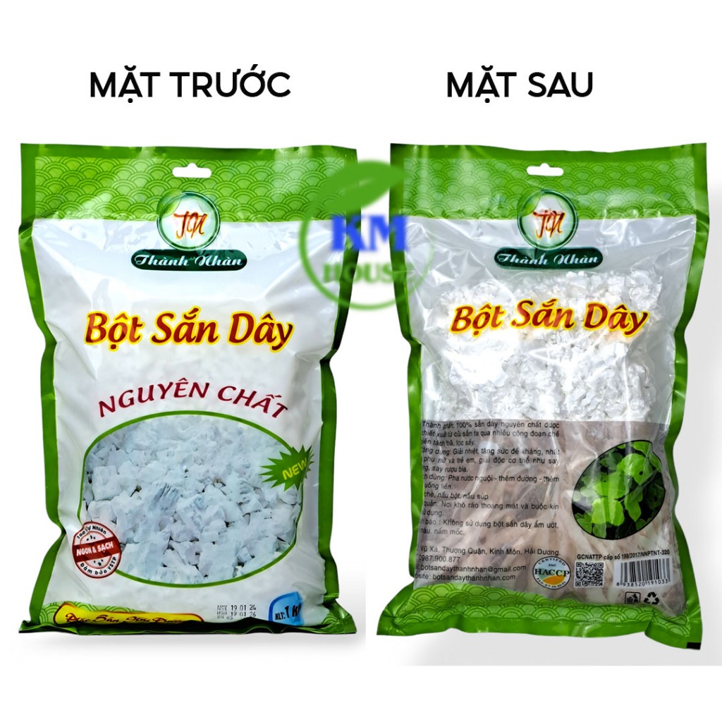 [Combo 2 gói] Bột Sắn Dây Thành Nhàn Nguyên Chất Kinh Môn Hải Dương Loại 1kg/gói