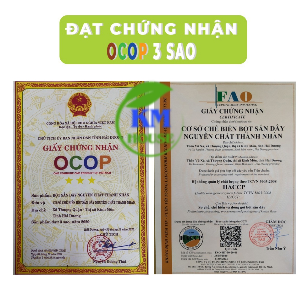[Combo 2 gói] Bột Sắn Dây Thành Nhàn Nguyên Chất Kinh Môn Hải Dương Loại 1kg/gói