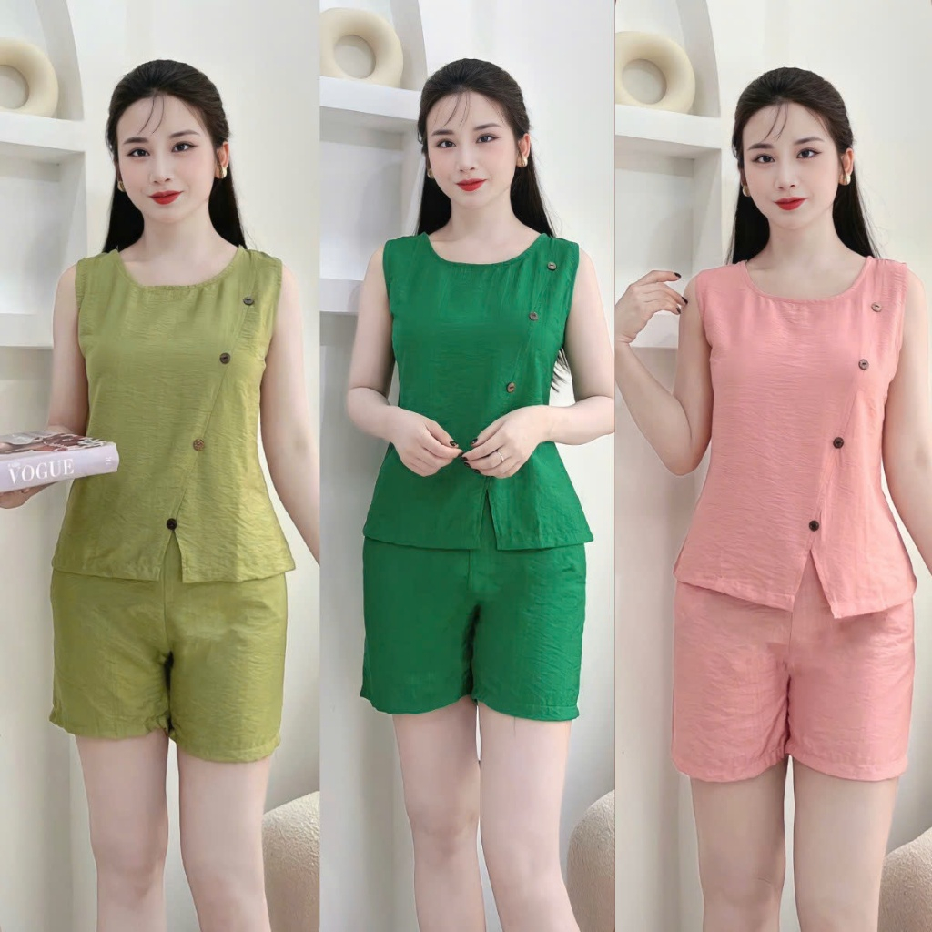 BỘ TOTE ĐŨI WASA QUẦN ĐÙI PHỐI KHUY, SIZE 45KG-70KG Áo Top Nữ Women Voi