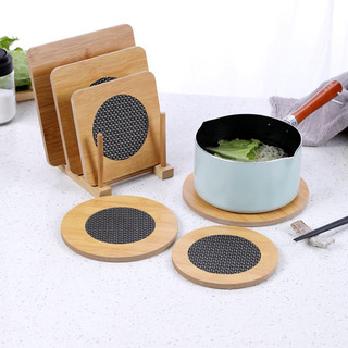 Lót nồi bếp gỗ Bamboo cách nhiệt, miếng gỗ lót xoong nồi nhà bếp