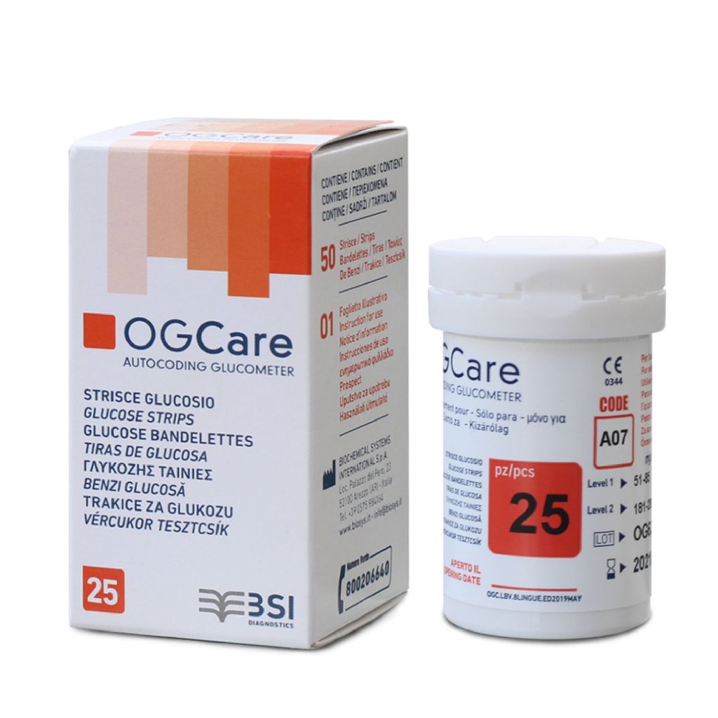 Que thử đường huyết OGCare Hộp 25 và 50 que test tiểu đường tại nhà