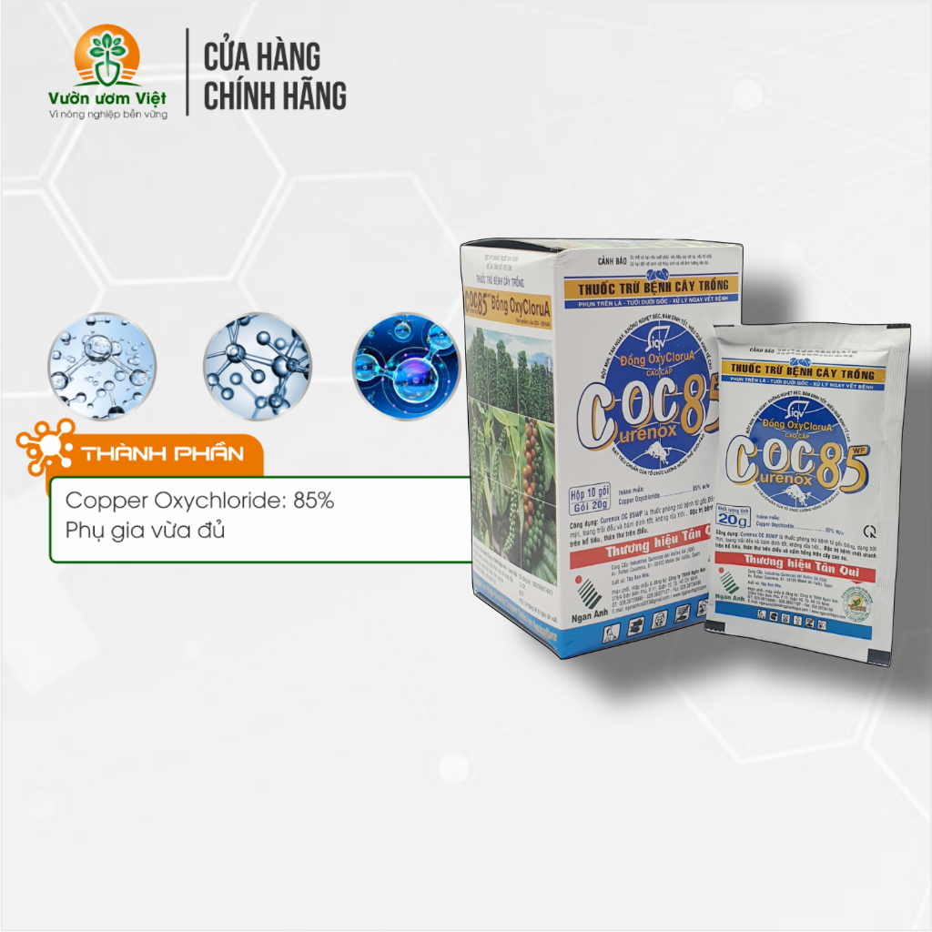 [Hộp 10 gói] Thuốc trừ bệnh Coc 85 chuyên trị nấm khuẩn trên cây trồng - 20gr