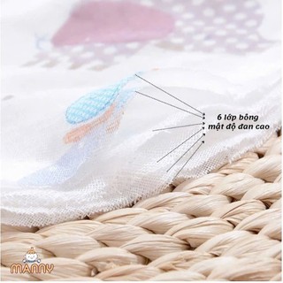 Set 5 khăn sữa xô 6 lớp Manny 30x30cm, khăn rửa mặt chất liệu cotton cho bé