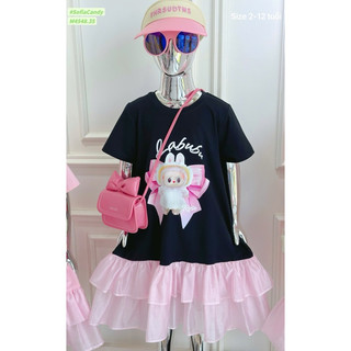 ❌❌XẢ LẺ SIZE❌❌ Đầm Labubu cotton phối tơ phong cách Hàn Quốc cho bé gái Sofia Candy