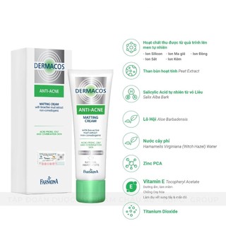 Kem Dưỡng Giảm Bóng Nhờn Farmona Dermacos Anti-Acne Matting Bioactive Mud  Extract Non-comedogenic 50ml