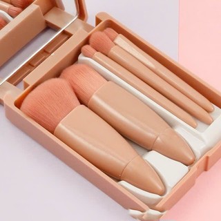 Bộ Cọ Trang Điểm Make Up Cá Nhân 5 Món Kèm Hộp Đựng,  HỌP CỌ 5 MÓN KÈM GƯƠNG , COTRANGDIEM4