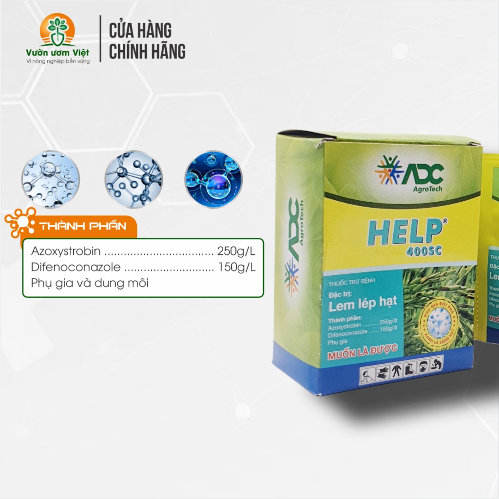 [Hộp 10 gói] Thuốc trừ bệnh HELP 400SC đặc trị nấm bệnh phổ rộng chính hãng ADC