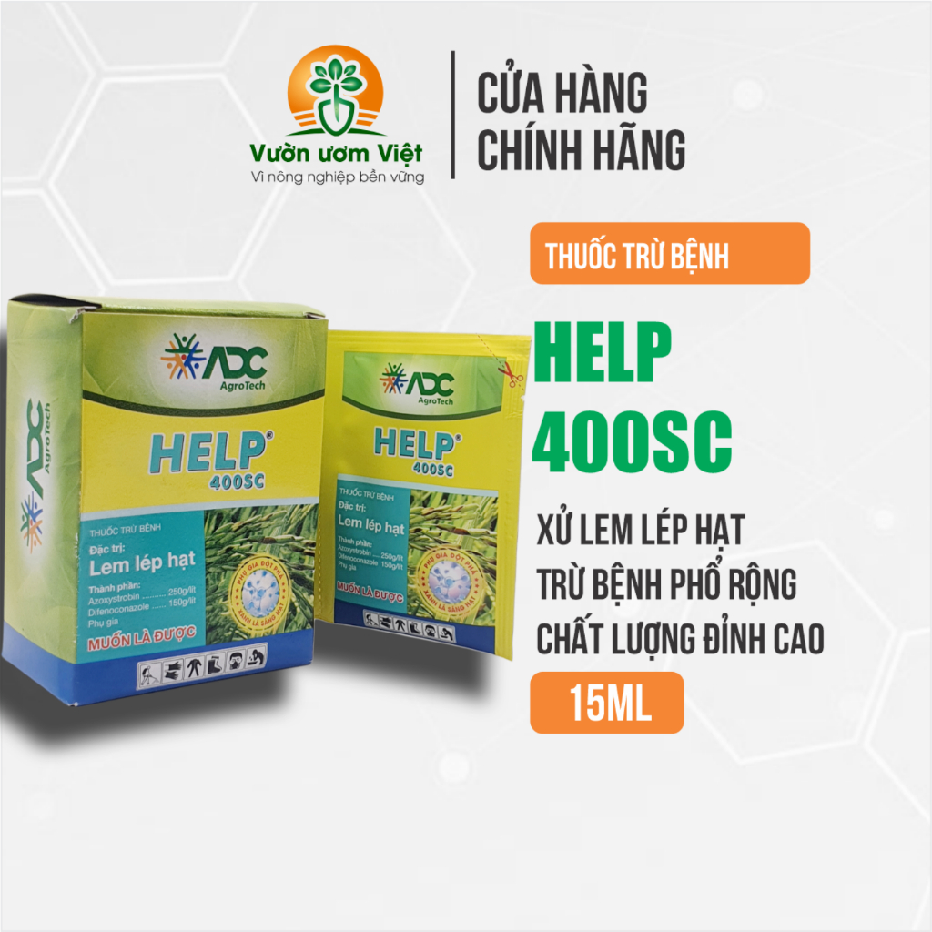 [Hộp 10 gói] Thuốc trừ bệnh HELP 400SC đặc trị nấm bệnh phổ rộng chính hãng ADC
