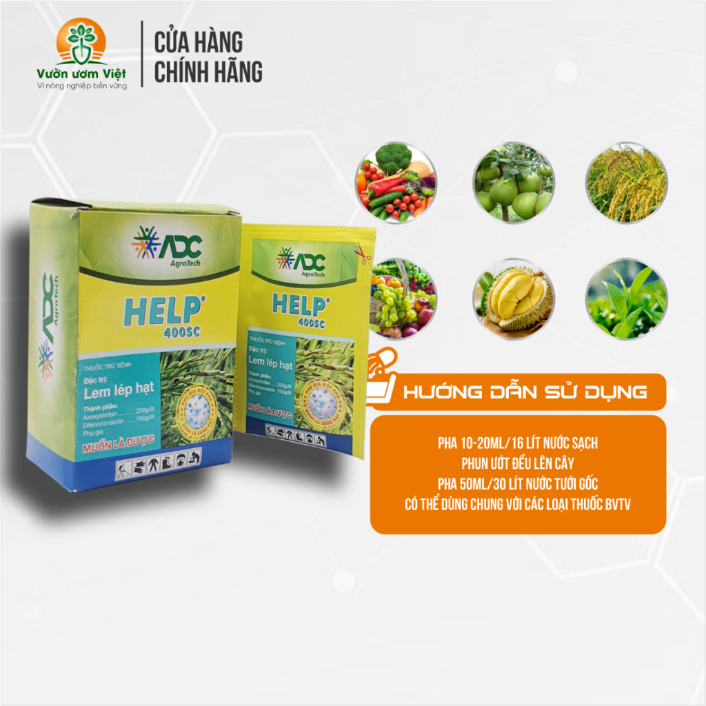 [Hộp 10 gói] Thuốc trừ bệnh HELP 400SC đặc trị nấm bệnh phổ rộng chính hãng ADC