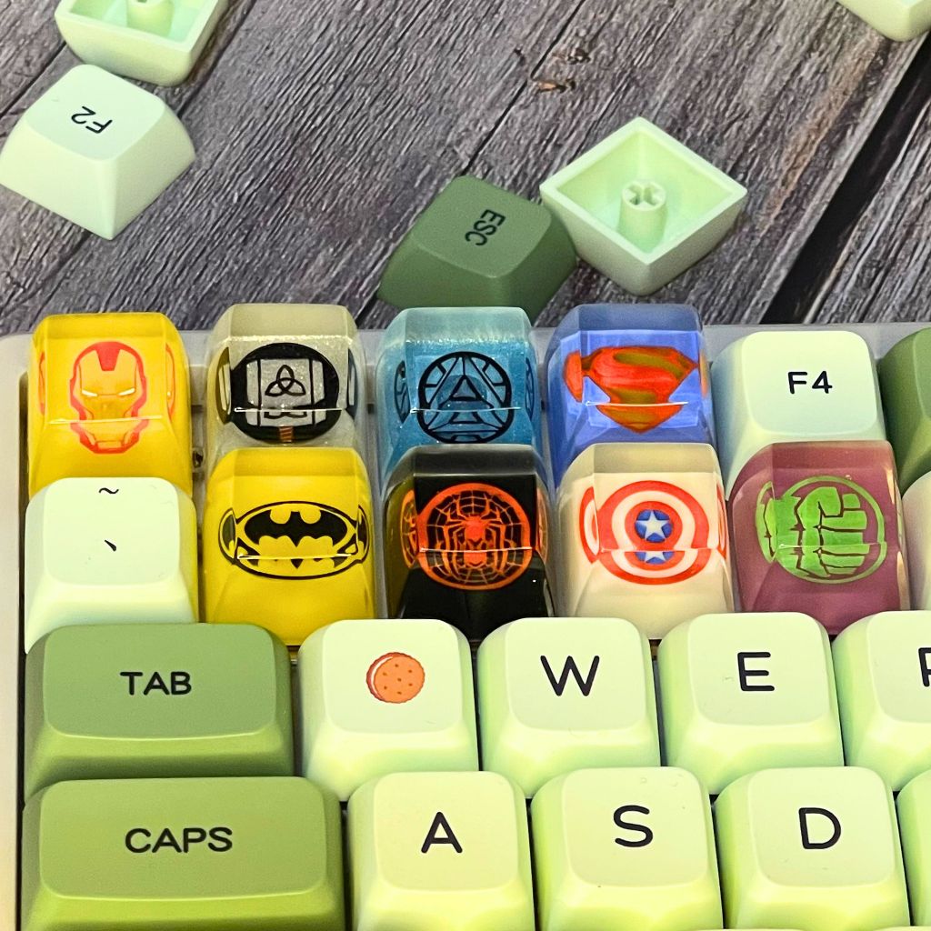 keycap các biểu tượng trong Marvel từ keo epoxy resin sẵn nhiều phân ...