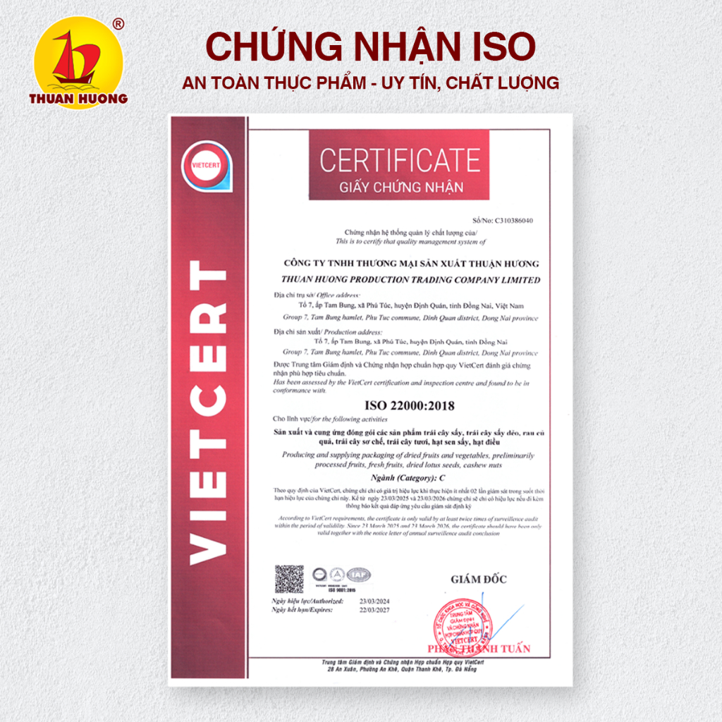 Hạt sen sấy giòn Thuận Hương 200g - Hạt sen khô ăn vặt - Hạt sen tươi sấy giòn - Hàng chuẩn Xuất Khẩu