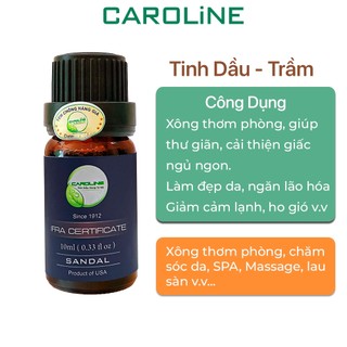 Tinh dầu xông thơm phòng thiên nhiên CAROLINE hương Trầm Full size nhỏ, mùi hương bí ẩn - Chính Hãng