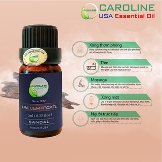 Tinh dầu xông thơm phòng thiên nhiên CAROLINE hương Trầm Full size nhỏ, mùi hương bí ẩn - Chính Hãng
