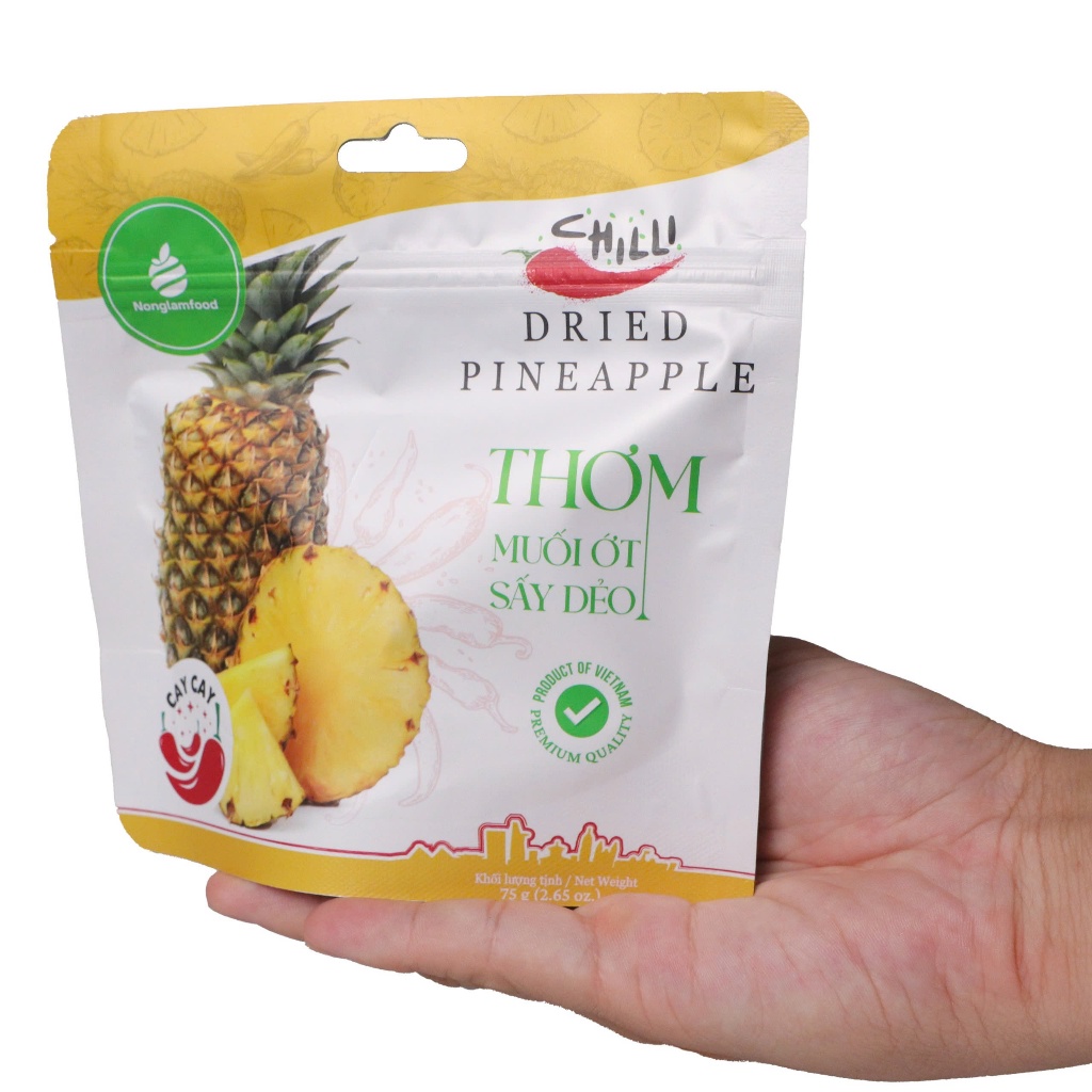 [Mua 10 tặng 2] Combo 10 thơm muối ớt sấy dẻo 75g Nông Lâm Food | Ăn vặt tốt cho sức khỏe | Healthy Snack