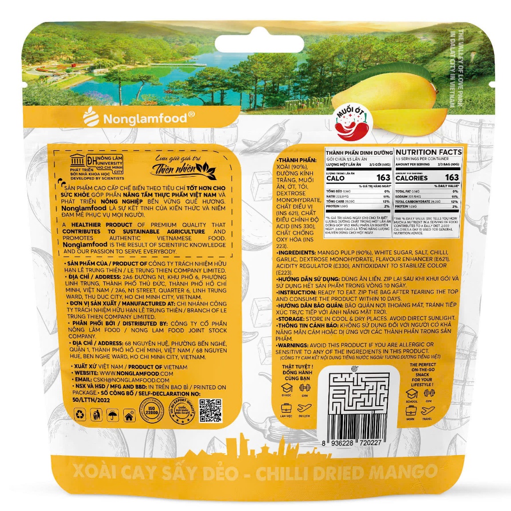 [Mua 5 Tặng 1] Combo 5 Túi Xoài Muối Ớt Cay Sấy Dẻo Nông Lâm Food Túi 75g | Healthy Snack