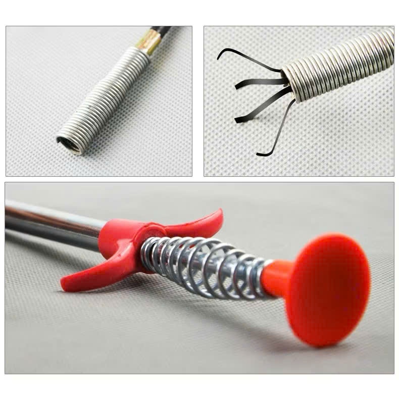 (COMBO 2) CÂY THÔNG CỐNG CÓ ĐẦU GẮP RÁC,Dụng Cụ Gắp Rác Thông Cống Cây Que Gắp Lông Tóc Siêu Việt Thông Tắc Bồn Ống Cống