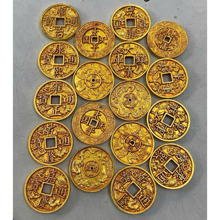 Xu ngũ đế 6,7cm RẤT DÀY vàng bóng giá 1 xu phong thuỷ  lộc