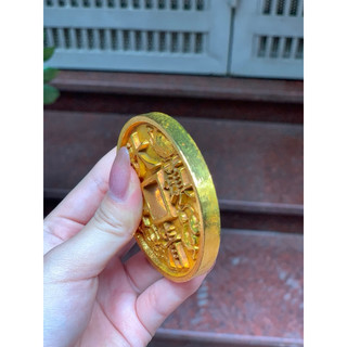 Xu ngũ đế 6,7cm RẤT DÀY vàng bóng giá 1 xu phong thuỷ  lộc
