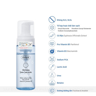 Rửa Mặt Dạng Bọt Ziaja Siêu Dịu Nhẹ - Dưỡng Ẩm Ziaja Cleansing Foam Face Wash Dry, Sensitive Skin 150ml