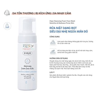 Sữa Rửa Mặt Dạng Bọt Ziaja Dịu Nhẹ Ziaja Cleansing Foam Face Wash Sensitive & Redness-prone Skin 150ml