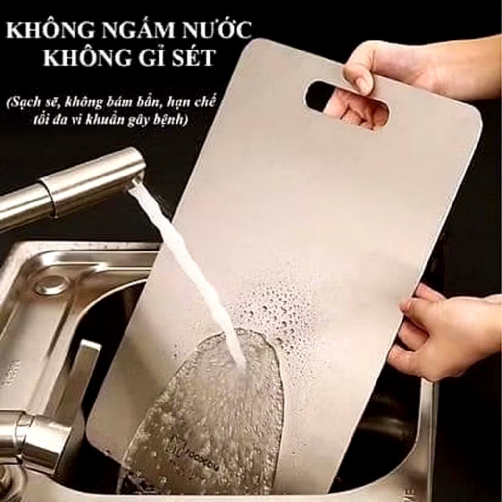 THỚT INOX-THỚT INOX 304 CAO CẤP SIZE LỚN - Thớt Kháng Khuẩn Cường Lực- Vệ Sinh Dễ Dàng - Chống Ẩm Mốc - THOTINOX7