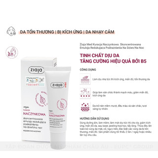 Tinh Chất Phục Hồi Da Ziaja B5-Ziaja Med Kuracja Naczynkowa Giúp Làm Dịu Da, Giảm Kích Ứng 30ml