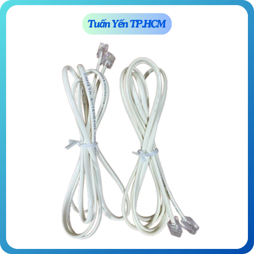 Dây Line Điện Thoại Bàn RJ11 2 Ruột Bấm Sẵn 2 Đầu Dài 1m-2m-3m-5m-10m ...