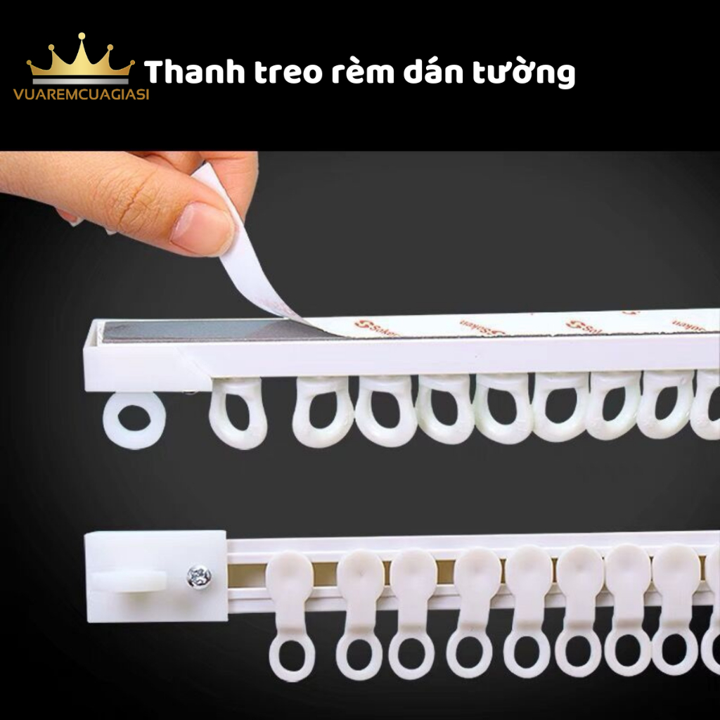 Thanh treo rèm dán tường chịu lực, không cần khoan tường, ray trượt đa ...