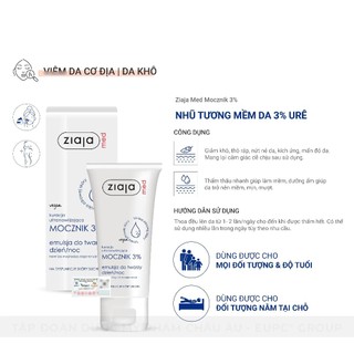 Nhũ Tương Mềm Da 3% Urê Ziaja Med Mocznik 3% 50ml (Kem Dưỡng cho bé)