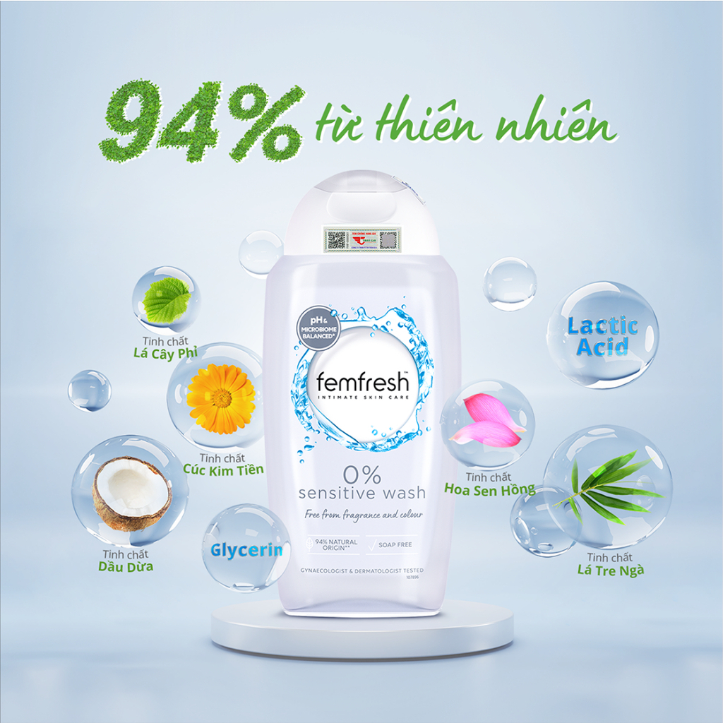 Ảnh Dung Dịch Vệ Sinh Phụ Nữ Số 1 Anh Quốc Femfresh. Dung dịch vệ sinh làm sạch dưỡng ẩm dịu nhẹ cho vùng kín tươi mới 2