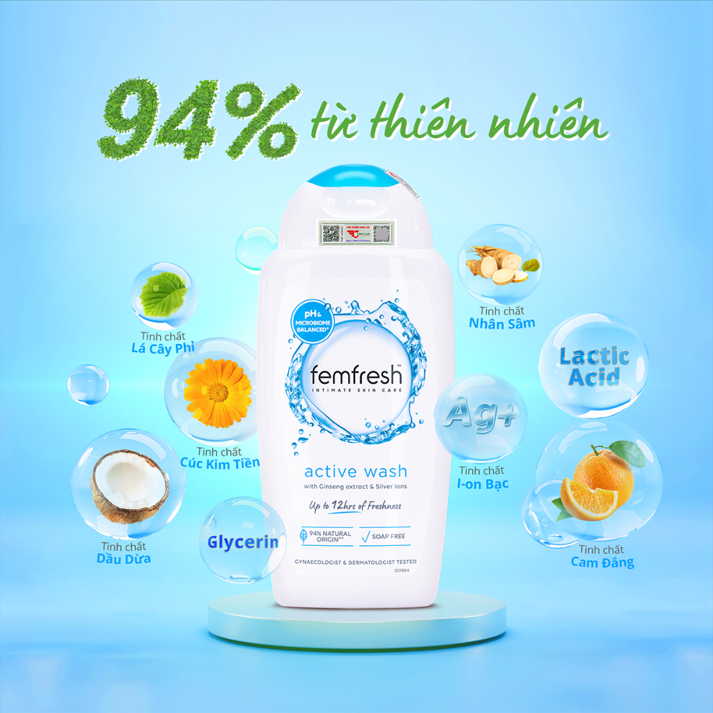 Ảnh Dung Dịch Vệ Sinh Phụ Nữ Số 1 Anh Quốc Femfresh. Dung dịch vệ sinh làm sạch dưỡng ẩm dịu nhẹ cho vùng kín tươi mới 3