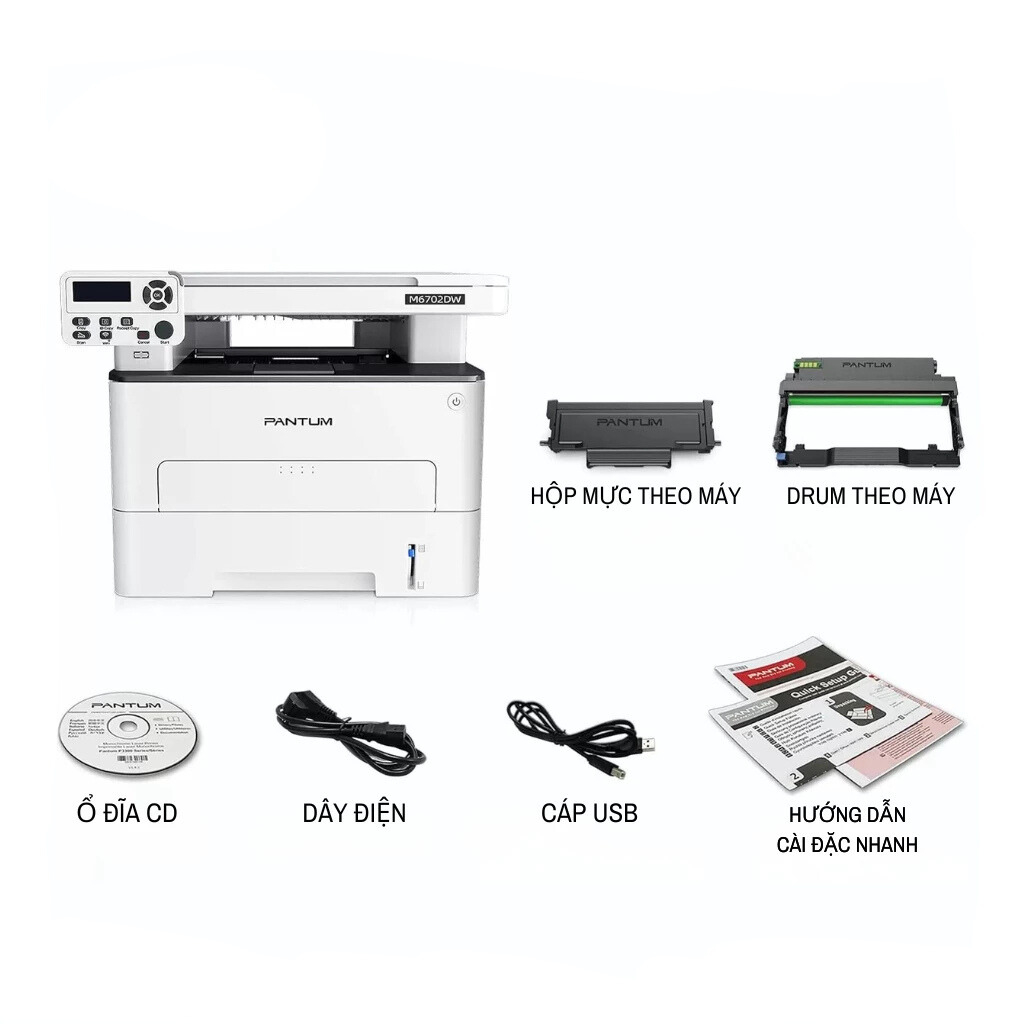Máy In Laser Pantum M6702DW In 2 Mặt Tự Động, In Bằng Điện Thoại Qua Wifi  Tặng Chai Nạp Mực Inkmax | Shopee Việt Nam
