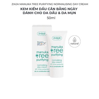 Kem Dưỡng Ziaja Giảm Mụn, Kiểm Soát Dầu Ziaja Manuka Tree Purifyin Ngày / Đêm 50ml