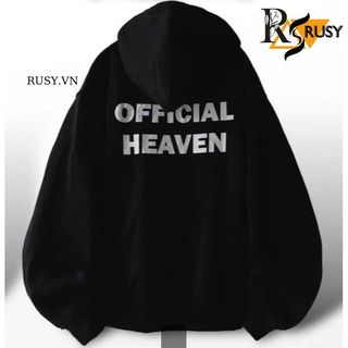 Áo Khoác Hoodie Khoá Kéo Zip Trơn Nỉ Bông In Chữ Dáng Form Rộng Nón 2 Lớp, Áo Hoodie In Chữ Nón Rộng Unisex RUSY