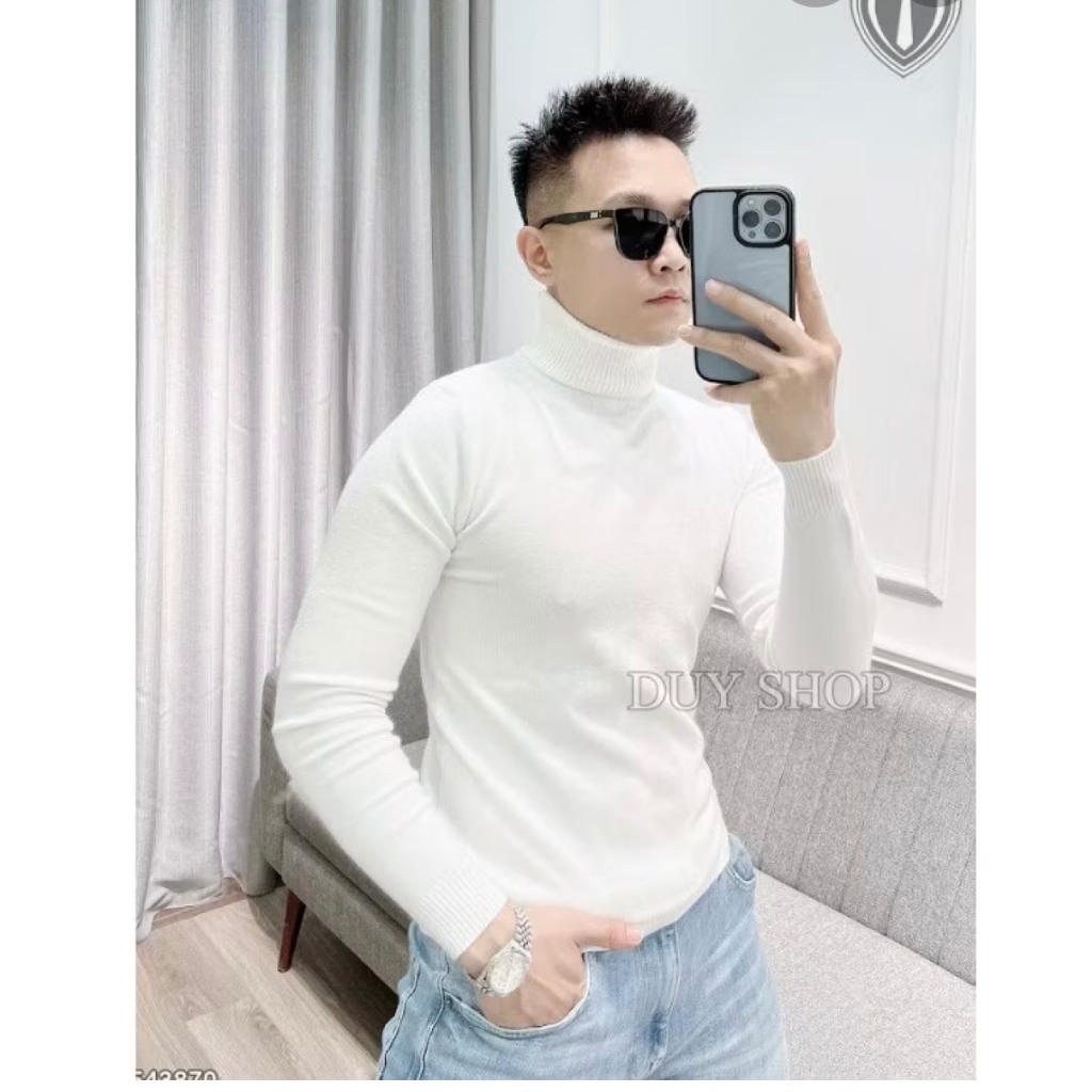 Áo Len Nam Cổ Lọ, Chất Liệu Len Mềm Mịn Đẹp Phong Cách Hàn Quốc