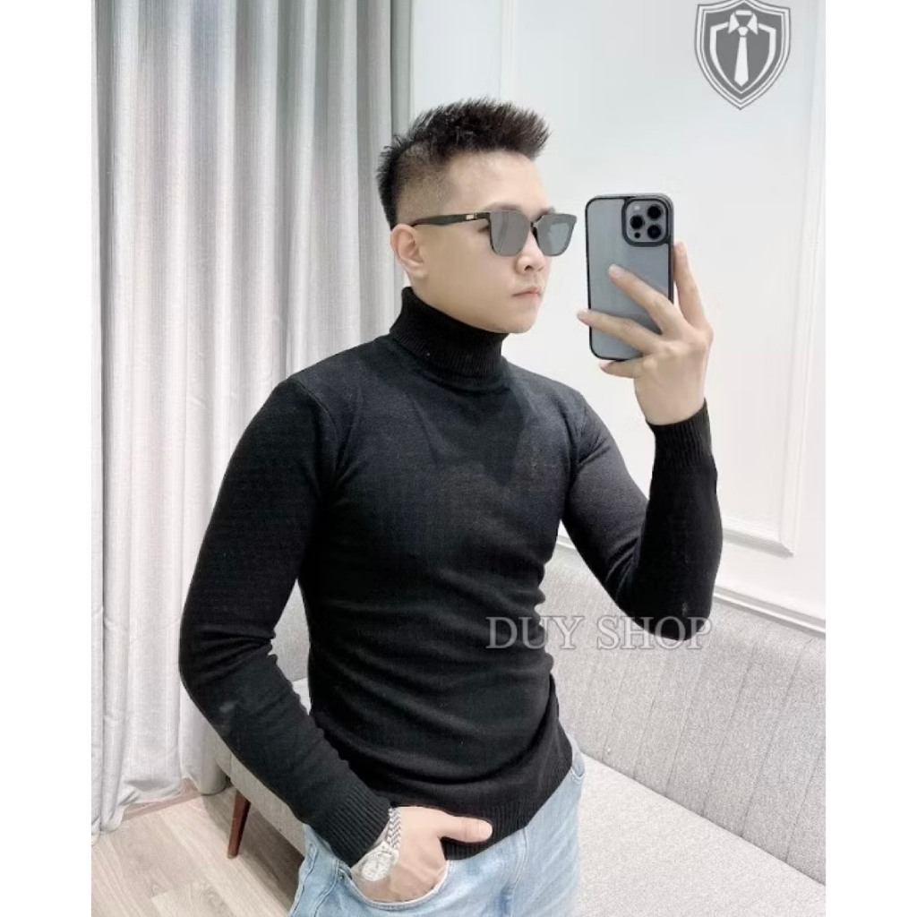 Áo Len Nam Cổ Lọ, Chất Liệu Len Mềm Mịn Đẹp Phong Cách Hàn Quốc