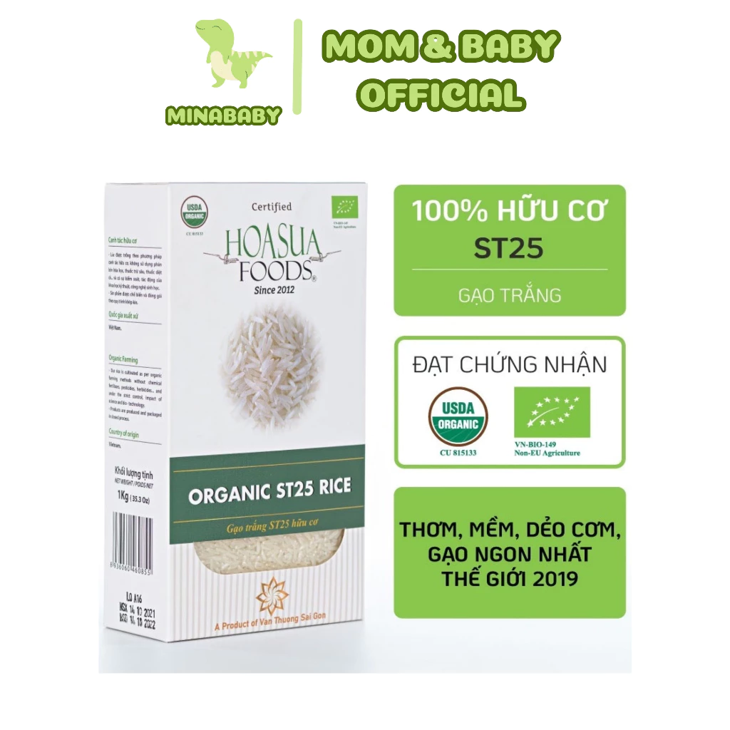 Gạo Hữu Cơ, Gạo Hữu Cơ Vietsuisse Nấu Cháo Cho Bé Ăn Dặm Chất Lượng Cao An Toàn 1kg