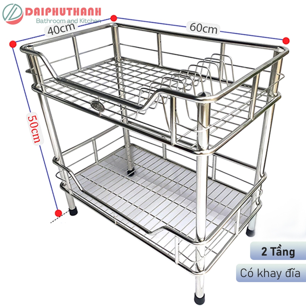 Kệ Bếp Kệ Úp Chén Đặt Bàn Inox Dài 60cm Rộng 40cm - Nhiều mẫu từ 2 tầng ...