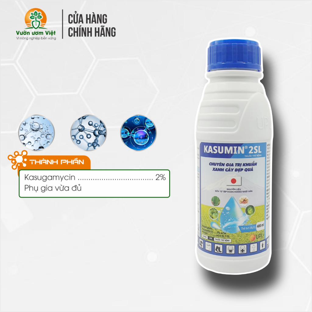 Thuốc trừ bệnh Kasumin 2SL xử lý vi khuẩn gây héo xanh, bạc lá, ghẻ sẹo, chết nhanh cây trồng 500ml