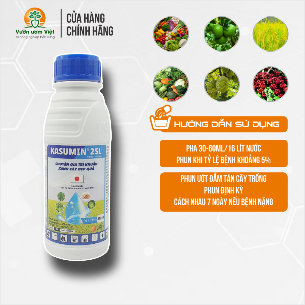 Thuốc trừ bệnh Kasumin 2SL xử lý vi khuẩn gây héo xanh, bạc lá, ghẻ sẹo, chết nhanh cây trồng 500ml