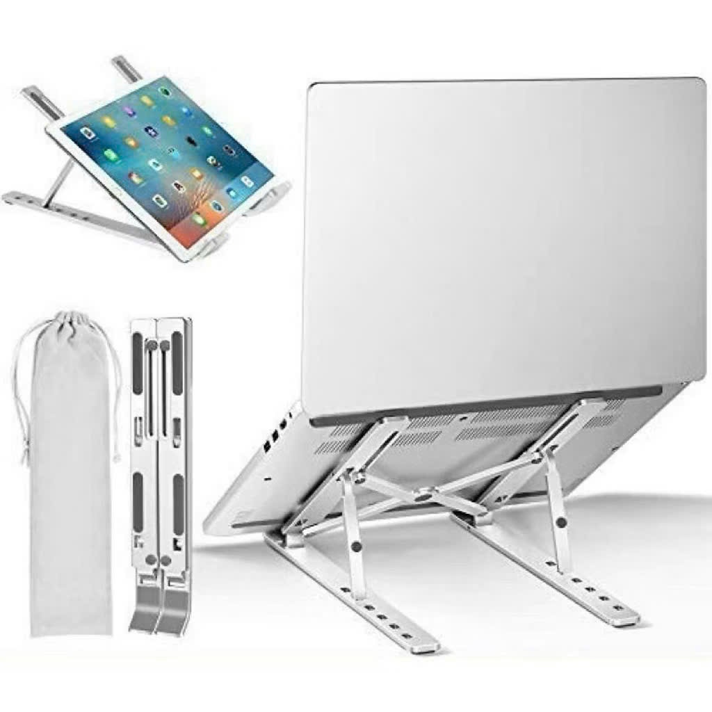 Giá Đỡ LAPTOP, MACBOOK, IPAD Điều Chỉnh Được Độ Cao, Kệ Máy Tính Laptop, Đế Tản Nhiệt Kê Laptop Nhôm
