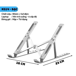Giá Đỡ LAPTOP, MACBOOK, IPAD Điều Chỉnh Được Độ Cao, Kệ Máy Tính Laptop, Đế Tản Nhiệt Kê Laptop Nhôm