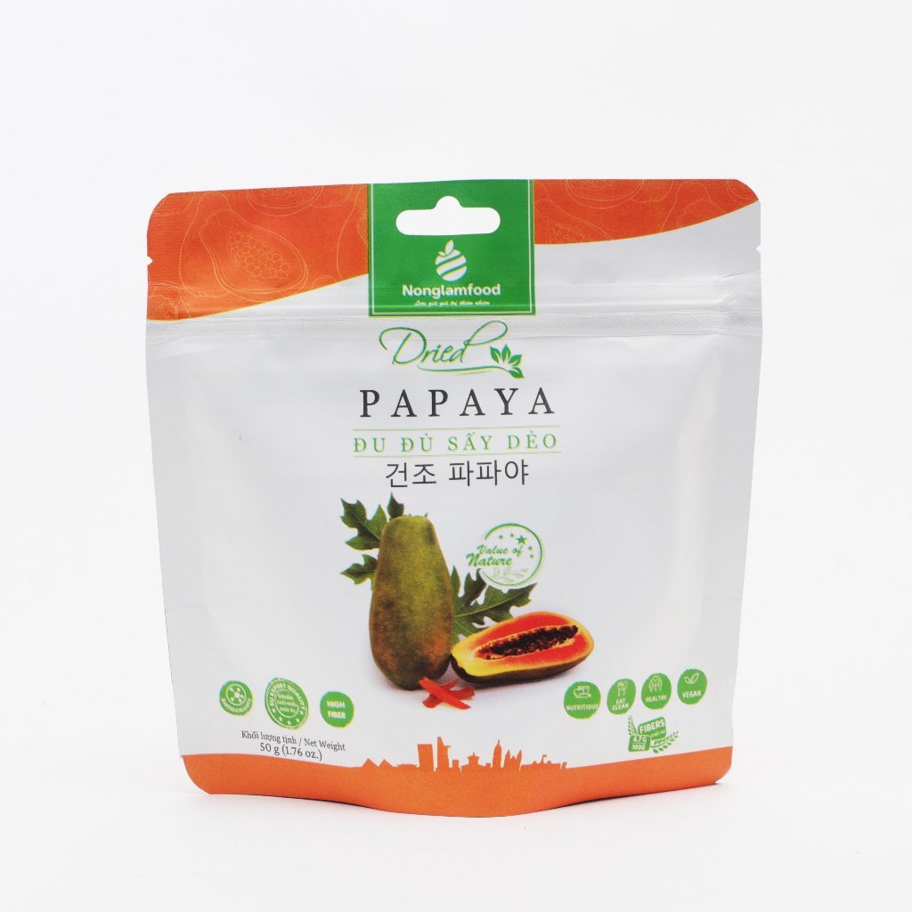 Đu đủ sấy dẻo Nông Lâm Food túi 50g | Quà tặng healthy cao cấp cho người thân, bạn bè