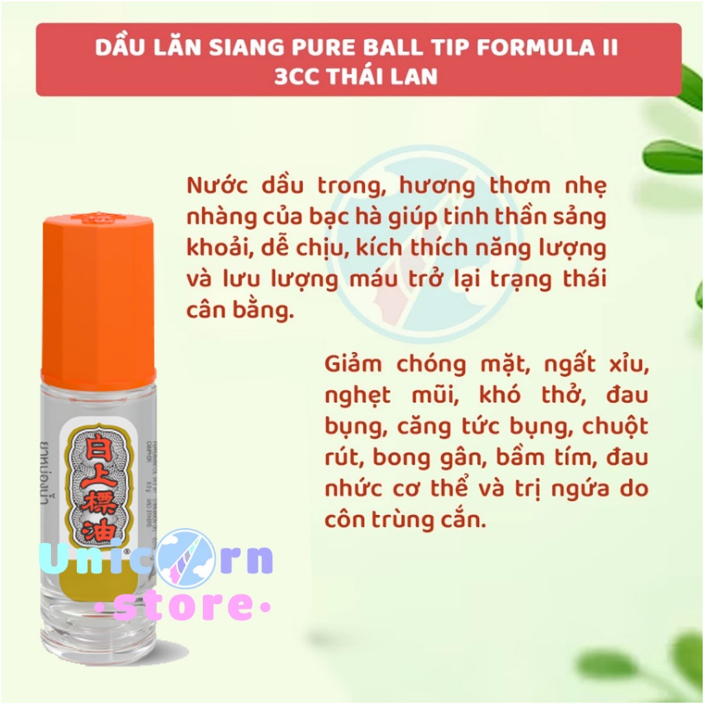 Dầu Lăn Nước Vàng Ông Già Siang Pure Oil Formula Ball Tip Thái Lan
