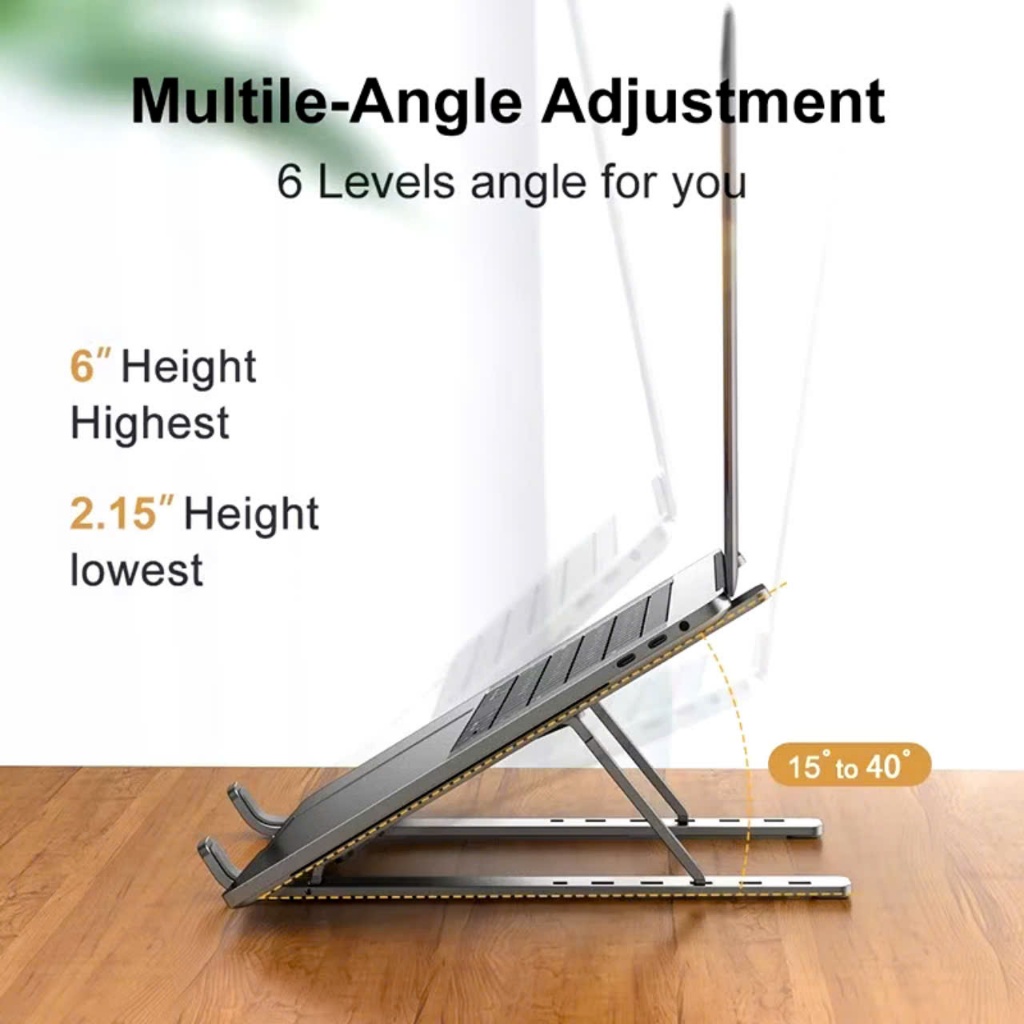 GIÁ ĐỠ LAPTOP 16INCH - Giá đỡ gấp gọn - laptop stand hợp kim nhôm hỗ trợ tản nhiệt, chỉnh độ cao ipad macbook - GIADO1