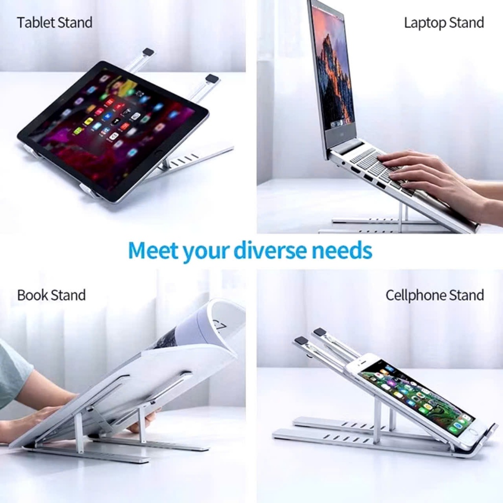 GIÁ ĐỠ LAPTOP 16INCH - Giá đỡ gấp gọn - laptop stand hợp kim nhôm hỗ trợ tản nhiệt, chỉnh độ cao ipad macbook - GIADO1