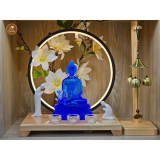 Đế kê tượng phật, đế kê tượng, kệ để máy tính, màn hình gỗ thông tự nhiên cao 10.8 cm