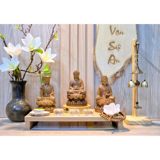 Đế kê tượng phật, đế kê tượng, kệ để máy tính, màn hình gỗ thông tự nhiên cao 10.8 cm