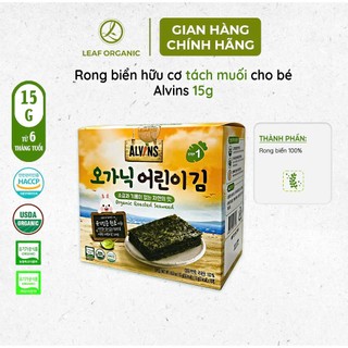 Rong biển hữu cơ cán dẹt ăn liền và tách muối cho bé Alvins